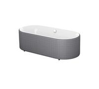 BetteLux Oval Couture, baignoire 180x80x45cm, 3466TX, 3466-000TX,AS, Couleur: Blanc avec faux antidérapant