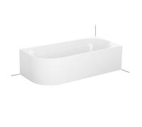BetteLux Oval V Silhouette Baignoires d'angle, 2 inclinaisons du dossier, installation dans le coin droit, 1950x950x450mm, 3437-000CELVS,Plus, Couleur: Blanc avec Glasur Plus
