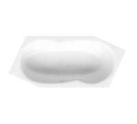 BetteMetric Baignoire hexagonale, 2 places, côté pieds à gauche, trop-plein à l'avant, 2060x900x450mm, 6841-000AS, Couleur: Blanc avec faux antidérapant