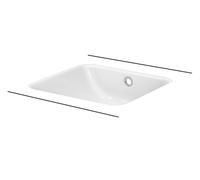 BetteOne lavabo à encastrer, rectangulaire, sans trou pour robinet, avec trop-plein, 434x416x130mm, A135-000PW, Couleur: Blanc avec Glasur Plus