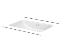 BetteOne lavabo à encastrer, rectangulaire, sans trou pour robinet, avec trop-plein, 587x408x130mm, A136-000PW, Couleur: Blanc avec Glasur Plus