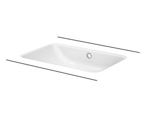 BetteOne lavabo à encastrer, rectangulaire, sans trou pour robinet, avec trop-plein, 587x408x130mm, A136-000PW, Couleur: Blanc avec Glasur Plus