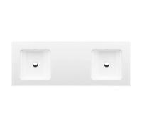 BetteOne lavabo mural avec 2 trous pour robinet, A142 1400 x 530 mm, A142-000HLW2,PW, Couleur: Blanc avec Glasur Plus
