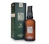 BETTER BE BOLD Baume après-rasage et crème pour le visage 2 en 1 - Aide à lutter contre les brûlures et les boutons de rasage - Contre les irritations de la peau - Effet anti-âge - Avec acide