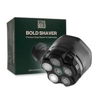 BETTER BE BOLD - Rasoir BOLD + Crème Chauve Hydratante 0-3 mm - Rasoir de Tête Électrique pour Homme Chauve - 6 Lames Flexibles - Jusqu'à 30 Rasages par Charge - Avec Étui de Voyage - USB-C - Doux