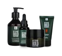 BETTER BE BOLD « VIP » routine de soin de la calvitie (0-3 mm) | Crème de calvitie matifiante (0-3 mm) + sérum anti-pigment + shampooing calvitie nourrissant (0-6 mm) + Invisible Sun Fluid SPF 50