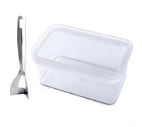 Better Boîte de rangement, capacité de 500 g avec spatule et couvercle scellé pour beurre frais et fromage, facile à nettoyer, design compact pour cuisine et réfrigérateur