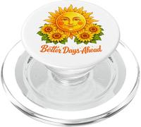 Better Days Ahead Soleil Visage Tournesol Positif PopSockets PopGrip pour MagSafe