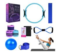 Better Kit de pilates, kit essentiel de pilates pour femme, bandes de résistance pour entraînement des fessiers, ballon de yoga, 25 cm, figure 8, bandes de résistance pour étirements (bleu)