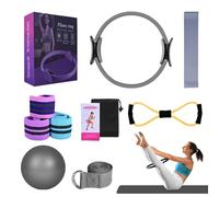 Better Kit de pilates, kit essentiel de pilates pour femme, bandes de résistance pour entraînement des fessiers, ballon de yoga, 25 cm, figure 8, bandes de résistance pour étirements (gris)