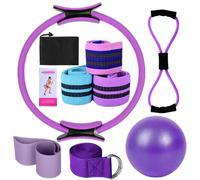 DigScape Better Kit de pilates pour femme, bandes de résistance pour entraînement des fessiers, ballon de yoga en forme de 8, 25 cm, violet