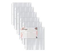 Better Kitchen Products Lot de 50 protections de pages pour cartes de recettes, 10,2 x 15,2 cm, 2 poches par page pour recharge de pages de livre de recettes, marge de chargement latérale pour mini