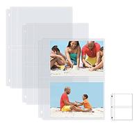 Better Office Products Album Refill Sheets, 5 x 7 Inch, Heavyweight, Diamond Clear 3 Ring Binder Page Refills, 100 Total Photos, Each 2-Pocket Sheet Holds Up to 4 Photos (25 Pack)