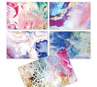 Better Office Products Lot de 100 cartes de vœux pour toutes les occasions, cartes vierges assorties, 10,2 x 15,2 cm, 5 motifs d'art abstrait, intérieur vierge, avec enveloppes, lot de 100