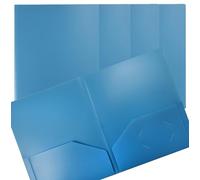 Better Office Products Lot de 24 porte-documents en plastique épais à 2 poches, format lettre, bleu clair