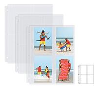 Better Office Products Lot de 25 feuilles de recharge pour album photo, 8,9 x 12,7 cm, lourdes, transparentes à 3 anneaux pour classeur de photos, 200 photos au total
