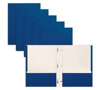Better Office Products Lot de 50 chemises de poche avec pince Bleu Format Lettre Format Lettre 50 avec 3 pinces en métal Bleu