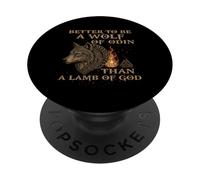 Better to be a Wolf of Odin Than a Lamb of God - Flame Ember PopSockets PopGrip Adhésif
