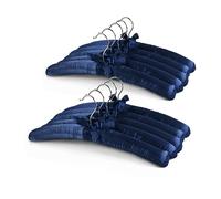 Better to U Lot de 10 cintres rembourrés en satin bleu avec mousse épaisse et douce pour robe de mariée, lingerie, cintre de chemise recouvert de soie lisse sans impact sur l'épaule
