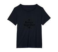 Better Together Bestie Twinning Cosmic Friendship Citation T-Shirt, Femme Grandes Tailles, Noir, 1X