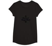 Better Together Bestie Twinning Cosmic Friendship Citation T-Shirt, Fille, Noir, M