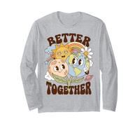 Better Together Earth Moon Peace Unity Positive Message Manche Longue