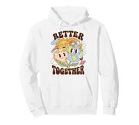 Better Together Earth Moon Peace Unity Positive Message Sweat à Capuche