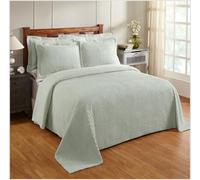 Better Trends - Collection Jullian - Couvre-lit décoratif en Chenille 100% Coton léger, Motif à Rayures Classiques, pour Chambre à Coucher, pour lit Queen Size, Motif à Rayures Classiques