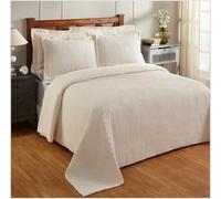 Better Trends - Collection Jullian - Couvre-lit décoratif en Chenille 100% Coton léger, Motif à Rayures Classiques, pour Chambre à Coucher, pour lit King Size, Motif à Rayures Classiques