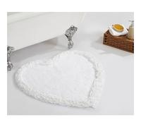 Better Trends Shaggy Border Collection Tapis de Bain Ultra Doux, en Peluche et Absorbant 100% Coton aux Couleurs Vives, cœur de 76,2 cm Blanc