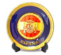 BETTER WITH FRIENDS Bandra d'Espagne. Assiette décorative de cuisine espagnole, décoration de murs intérieurs. Espagne, plaqué or, accroché au mur 15,5 cm