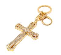 better with friends Jésus Crucifix Porte-clés Santa Cruz Religieux Saint Benoît Catholique pour la Chance et la Protection Amulette Catholique Ornement Religieux pour Rosaire clés., argent, M