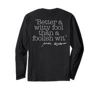 Better Witty Fool Than Foolish with Shakespeare Meme on Back Manche Longue