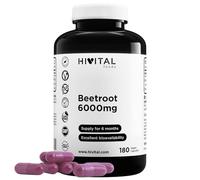 Betterave 6000 mg. 180 gélules vegan pour 6 mois de traitament. Extrait Naturel de Beetroot. Fabriqué en Europe par HIVITAL