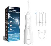 Betterchoi Hydropulseur dentaire portable sans fil - Irrigateur buccal - 4 modes de nettoyage, 1800 impulsions, étanchéité IPX7, chargement USB Type-C pour la maison, les voyages, blanc