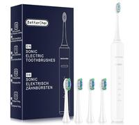 Betterchoi Sonic Brosse à dents électrique - Moteur Maglev 41 000 VPM - 4 têtes de brosse - Étanchéité IPX7, batterie longue durée de 1500 mAh, 5 modes de nettoyage et minuterie intelligente, blanc