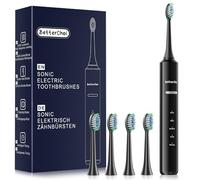 Betterchoi Sonic Brosse à dents électrique - Moteur Maglev 41 000 VPM - 4 têtes de brosse - Étanchéité IPX7, batterie longue durée de 1500 mAh, 5 modes de nettoyage et minuterie intelligente, noir