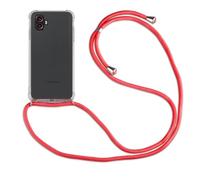 betterfon Chaîne de téléphone portable pour Samsung Galaxy Xcover 6 Pro - Coque de protection avec cordon de suspension - Avec cordon de suspension, rouge