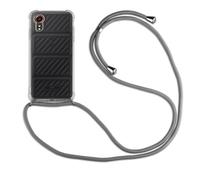 betterfon Chaîne de téléphone portable pour Samsung Galaxy Xcover 7 - Coque de protection avec cordon de suspension - Avec cordon de suspension - Gris