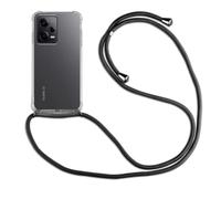 betterfon Chaîne de téléphone portable pour Xiaomi Redmi Note 12 Pro+ - Avec cordon - Avec cordon - Noir