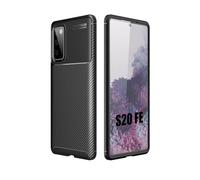 betterfon Coque de protection en carbone TPU résistant aux chocs pour Samsung Galaxy S20 FE, noir