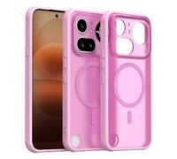 betterfon Coque de protection mate pour Nothing Phone (4a) Pro, avec anneau magnétique intégré pour chargement sans fil, coque arrière résistante aux chocs, rose
