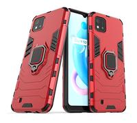 betterfon Coque de Protection pour Realme C11 (2021), Coque de Protection Realme C11 2021, résistante aux Chocs, en Silicone TPU avec Support à 360 Anneaux, Rouge