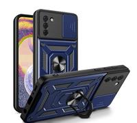 betterfon Coque extérieure blindée avec protection de l'appareil photo et anneau de support à 360° pour Nokia G22 en bleu