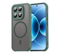 betterfon Coque magnétique pour Xiaomi 17, pour chargement sans fil, dos transparent mat, coque de protection résistante aux chocs avec anneau magnétique, vert