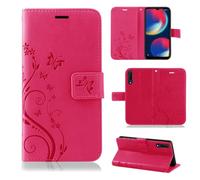 betterfon Étui de protection à rabat, en cuir synthétique, de qualité supérieure, compatible avec Wiko View 4/View 4 Lite, motif de fleurs, rose