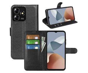 betterfon Étui de protection à rabat, en TPU, de qualité supérieure, compatible avec ZTE Blade A73 4G/V50s, avec compartiments pour cartes, fermeture magnétique, noir