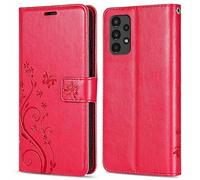 betterfon Étui de Protection à Rabat pour Samsung Galaxy A13 4G - avec emplacements pour Cartes - Qualité TPU - Compatible avec Samsung Galaxy A13 4G (SM-A135F) - Rouge