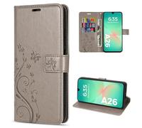 betterfon Étui de protection à rabat pour Samsung Galaxy A26 5G - Gris