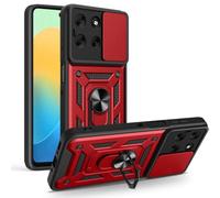 betterfon Étui de protection compatible avec Motorola Moto G56, blindé, résistant aux chocs, avec anneau de protection de l'appareil photo, résistant aux rayures et anti-traces de doigts, rouge